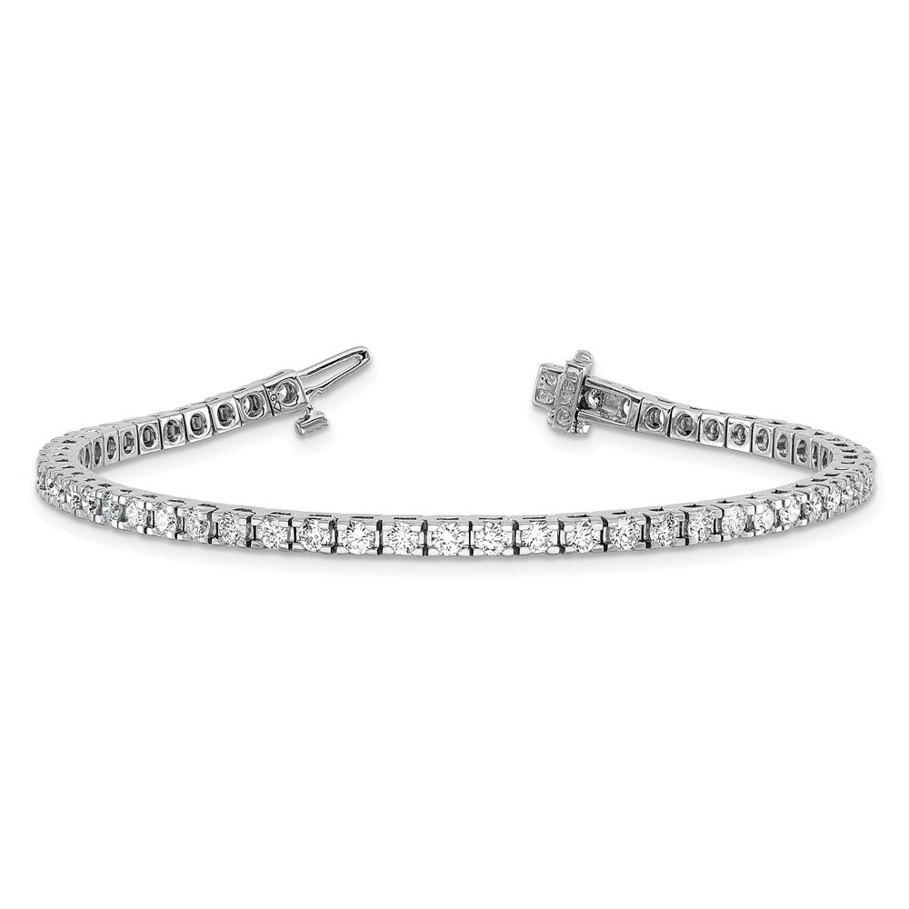 14k White Gold 2 7/8 carat Lab Grown Diamond VS/SI+ G+ Complete Round Tennis Bracelet