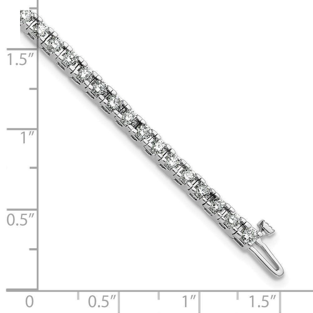 14k White Gold 2 7/8 carat Lab Grown Diamond VS/SI+ G+ Complete Round Tennis Bracelet