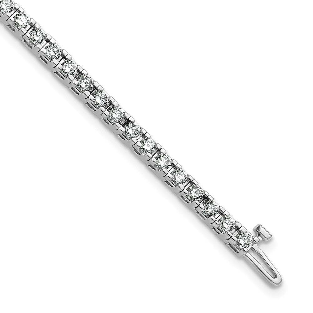 14k White Gold 2 7/8 carat Lab Grown Diamond VS/SI+ G+ Complete Round Tennis Bracelet