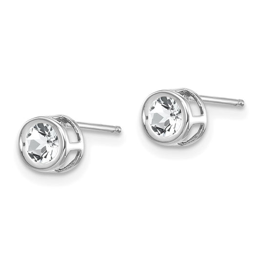 14k 6x4 Oval December/Blue Topaz Post Earrings