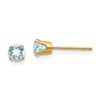 14k 4mm Round March/Aquamarine Post Earrings