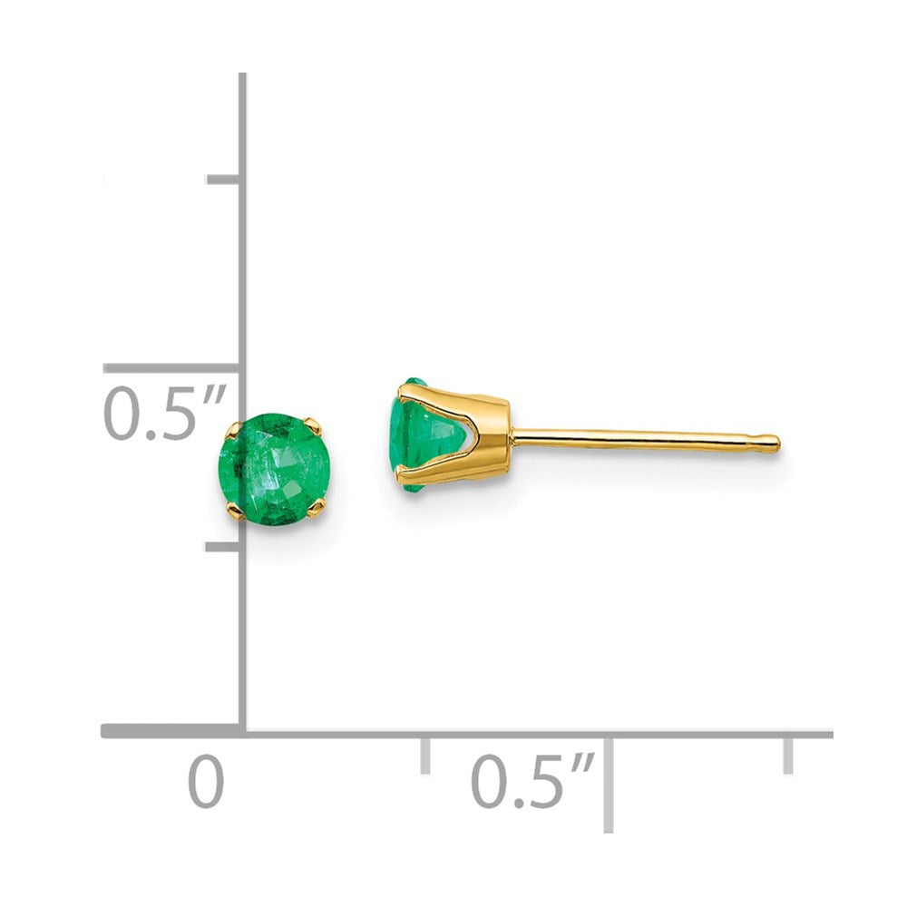 14k 4mm Round May/Emerald Post Earrings