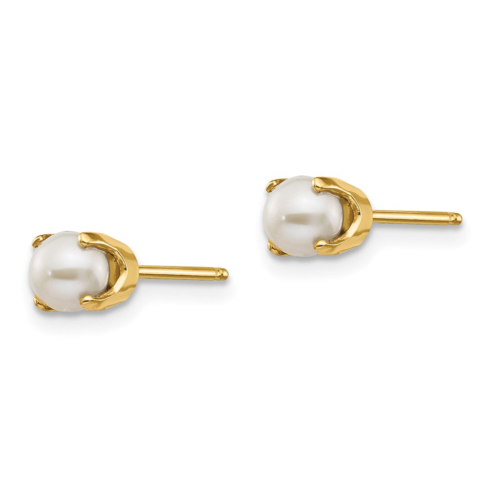 14k 4mm Round June/Freshwater Cultured Pearl Post Earrings