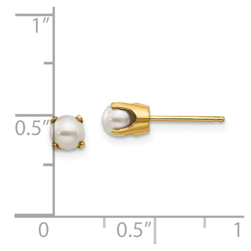 14k 4mm Round June/Freshwater Cultured Pearl Post Earrings