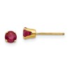 14k 4mm Round July/Ruby Post Earrings
