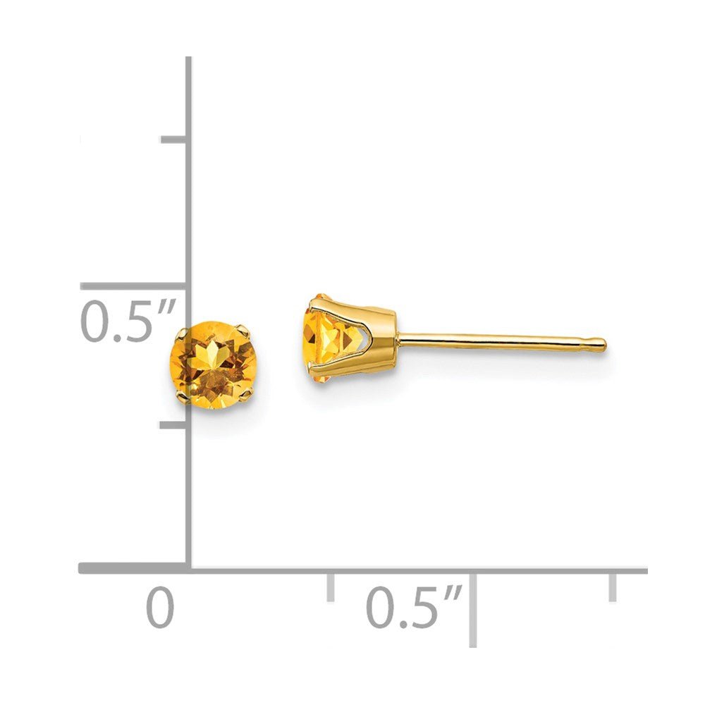 14k 4mm Round November/Citrine Post Earrings