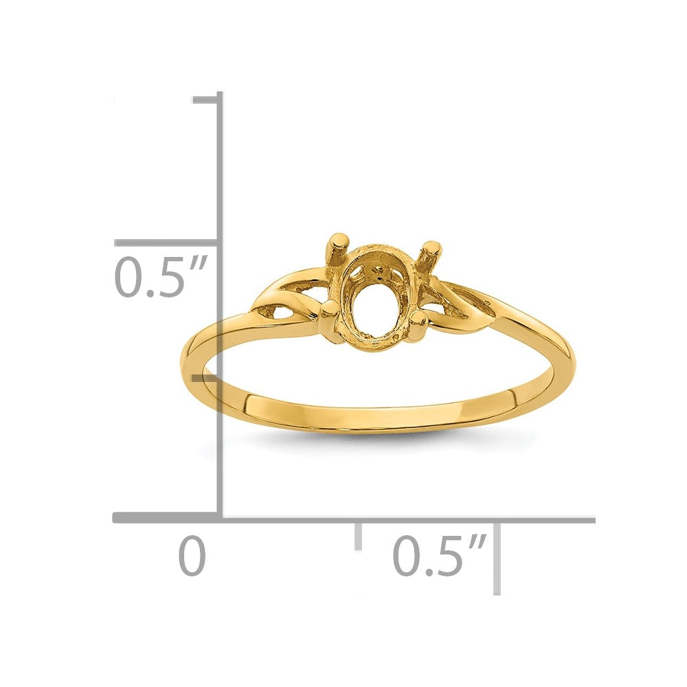 14k 6x4 Oval Birthstone Ring Mounting