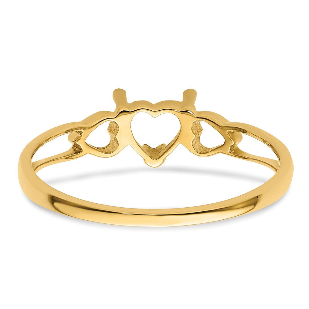 14k 5mm Heart Birthstone Ring Mounting