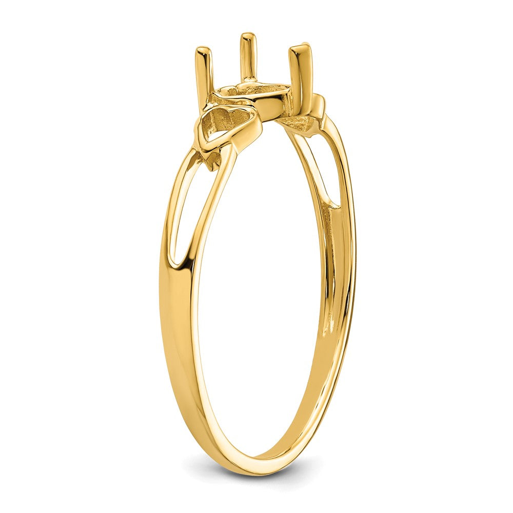 14k 5mm Heart Birthstone Ring Mounting