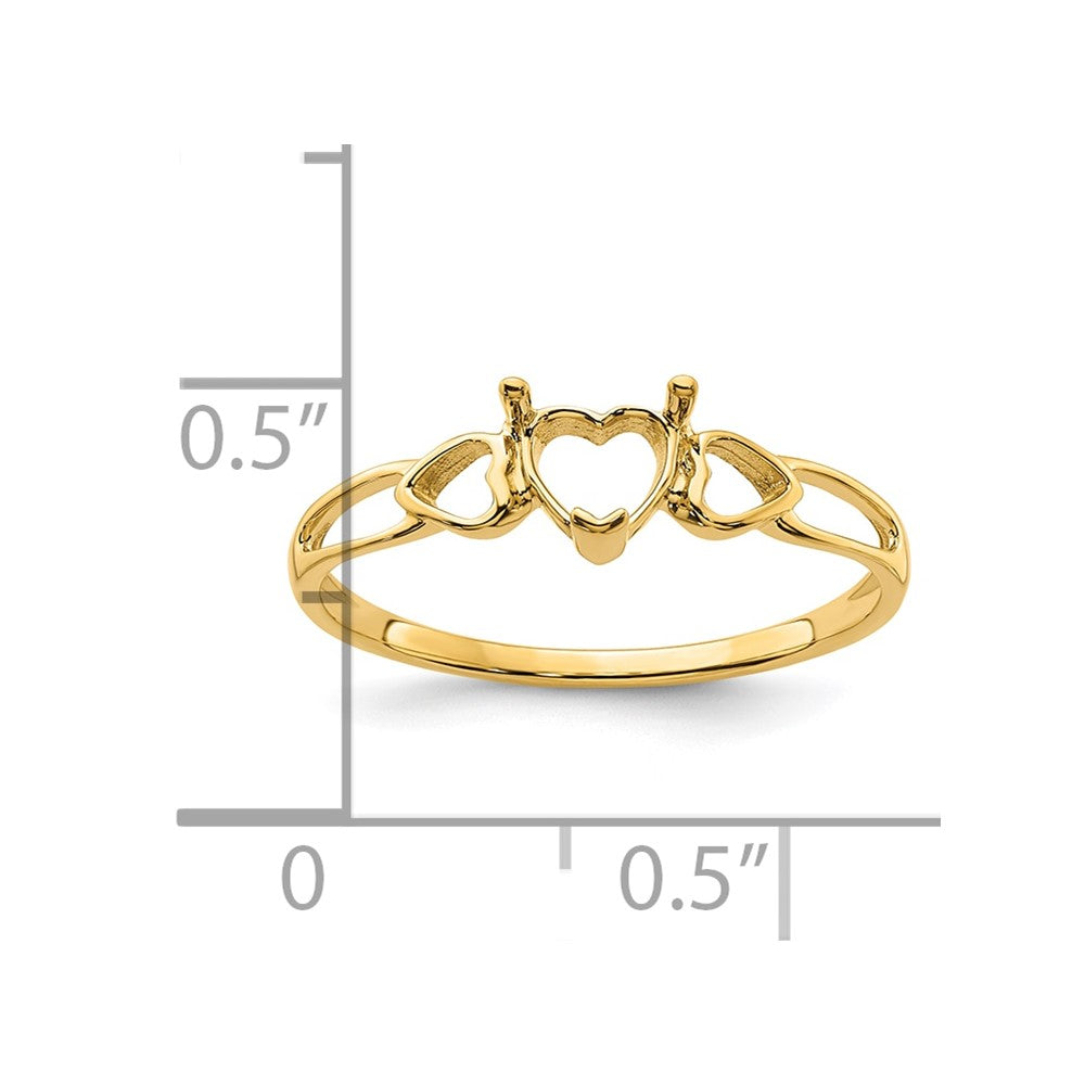 14k 5mm Heart Birthstone Ring Mounting