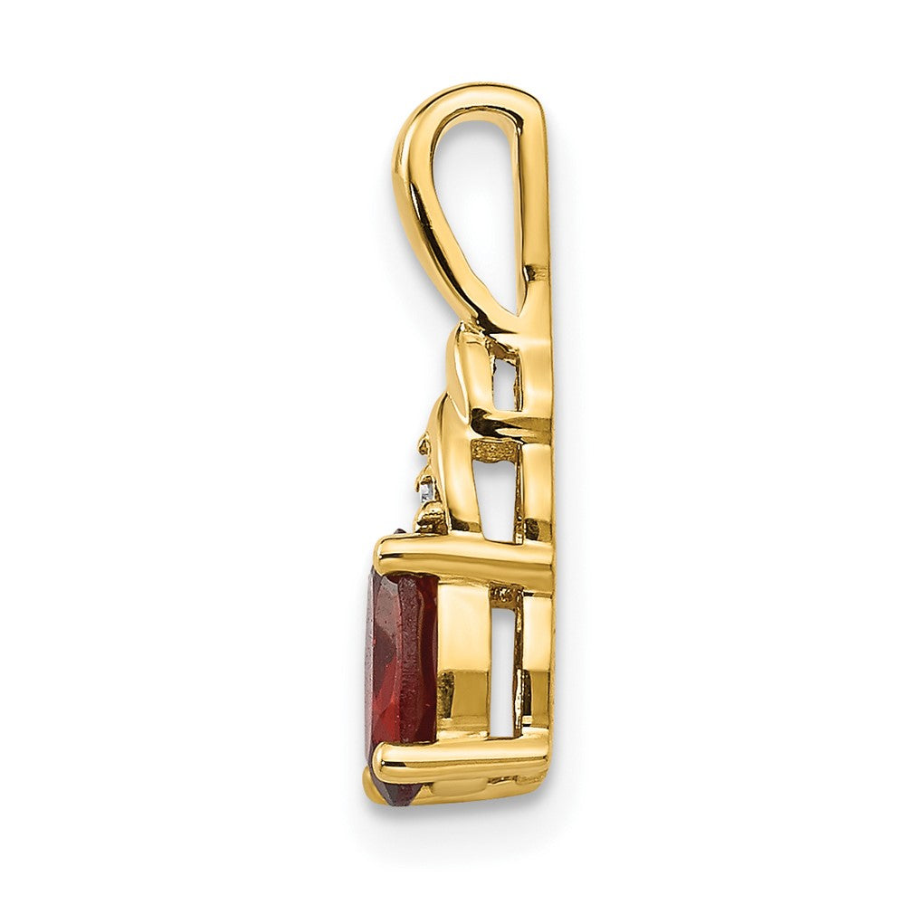 14k 6x4 Oval January/Garnet and Diamond Pendant