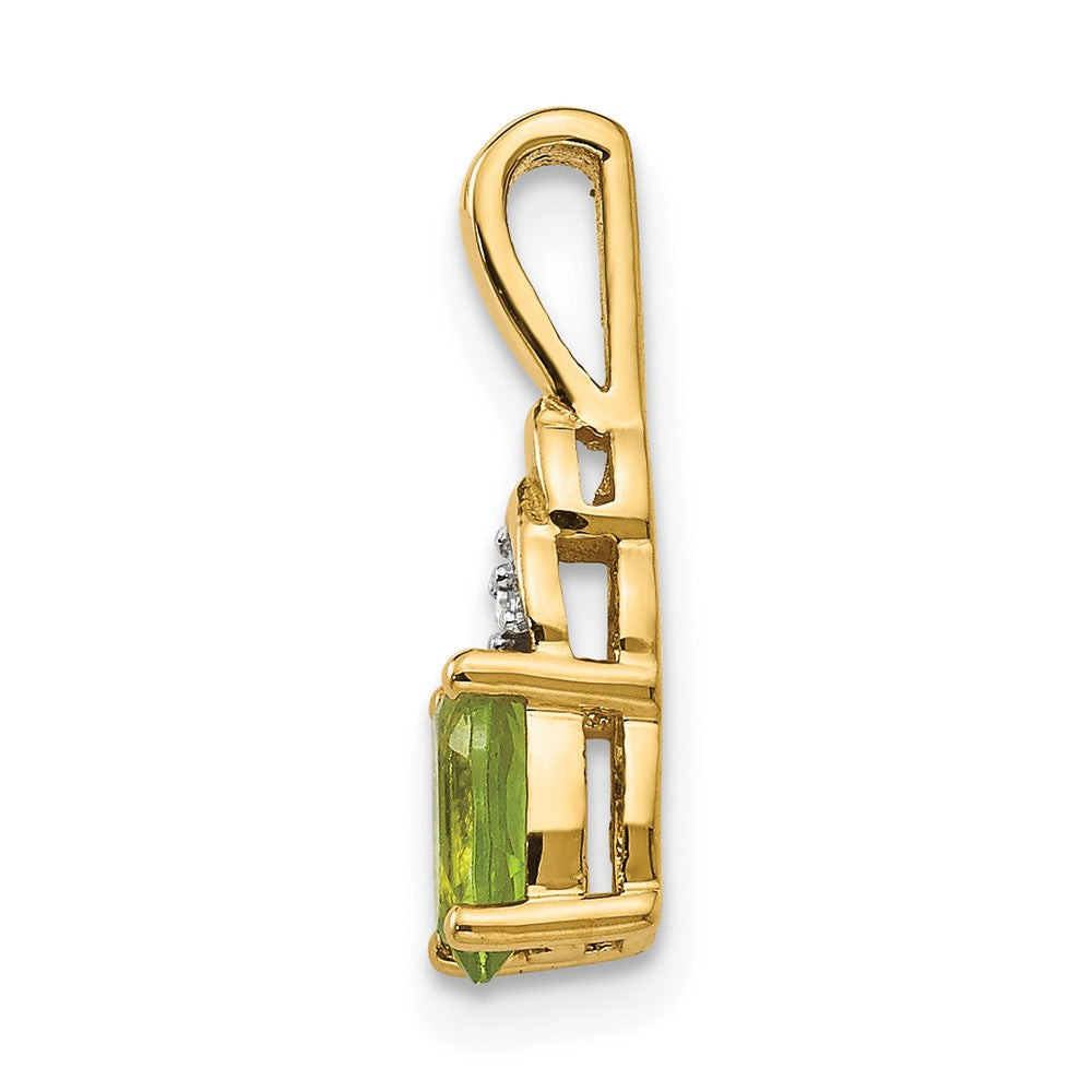 14k 6x4 Oval August/Peridot and Diamond Pendant