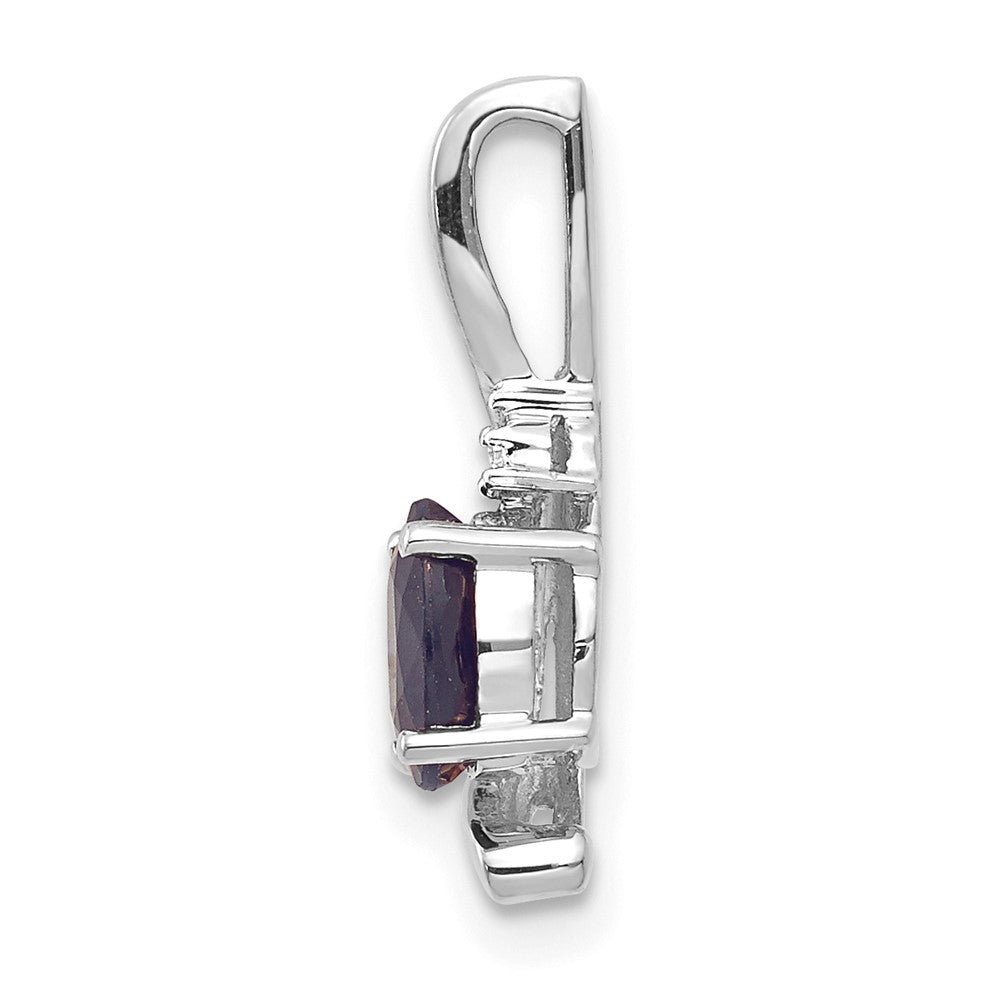 14k White Gold 6x4 Oval September/Sapphire and Diamond Pendant