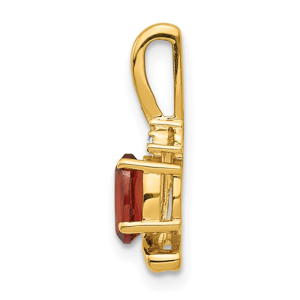 14k 6x4 Oval January/Garnet and Diamond Pendant