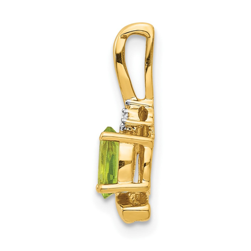 14k 6x4 Oval August/Peridot and Diamond Pendant