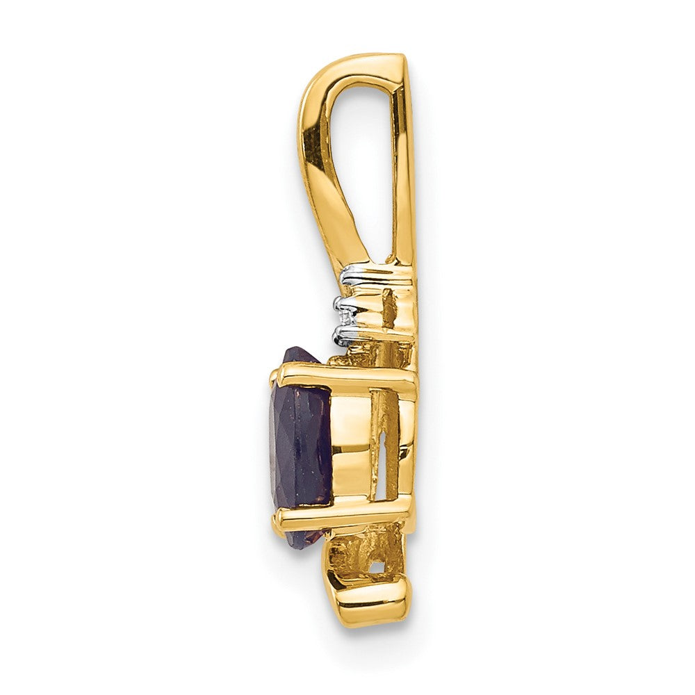 14k 6x4 Oval September/Sapphire and Diamond Pendant