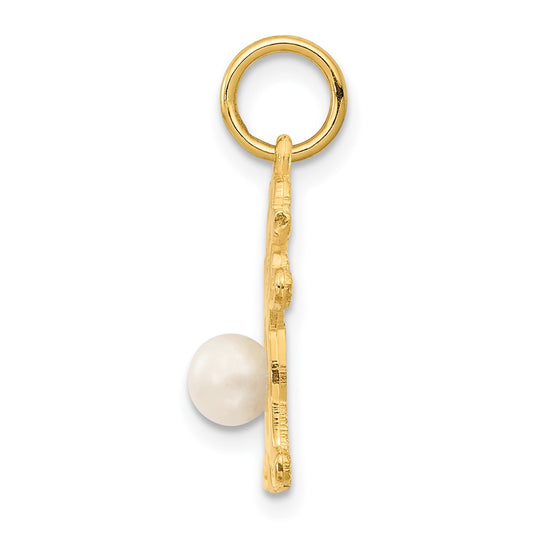14K Girl Charm 4mm Freshwater Cultured Pearl-June