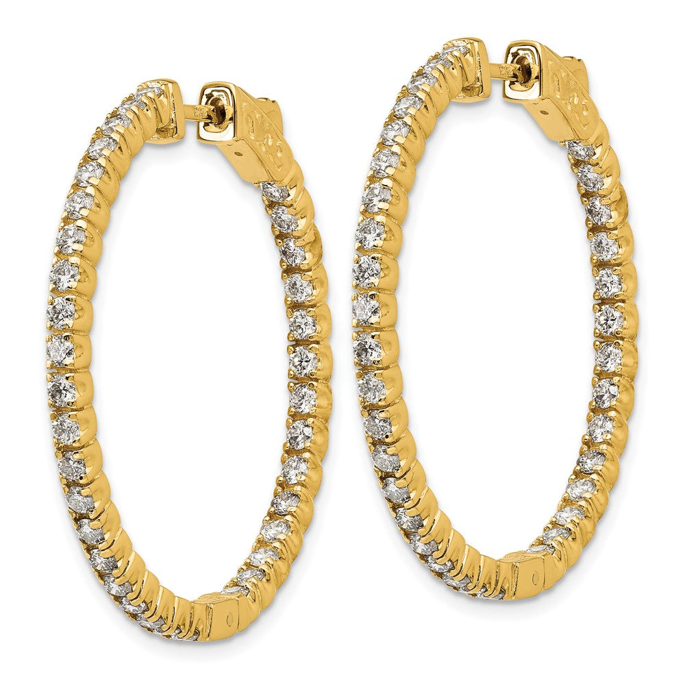 True Origin 14K Yellow Gold 2 carat Lab Grown Diamond VS+ F+ Complet In and Out Hoop Earrings