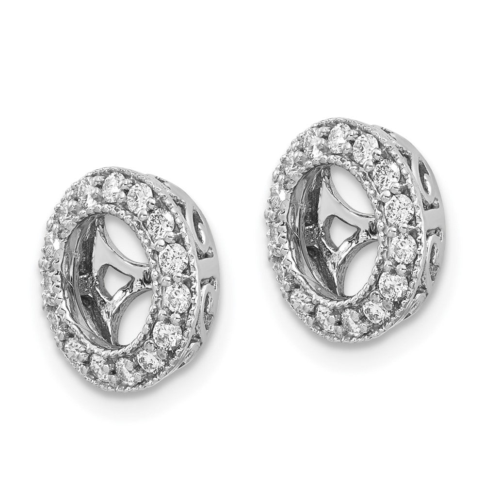 True Origin 14K White Gold 1/3 carat Lab Grown Diamond VS+ F+ for 5.5-6mm Studs Complete Earring Jackets