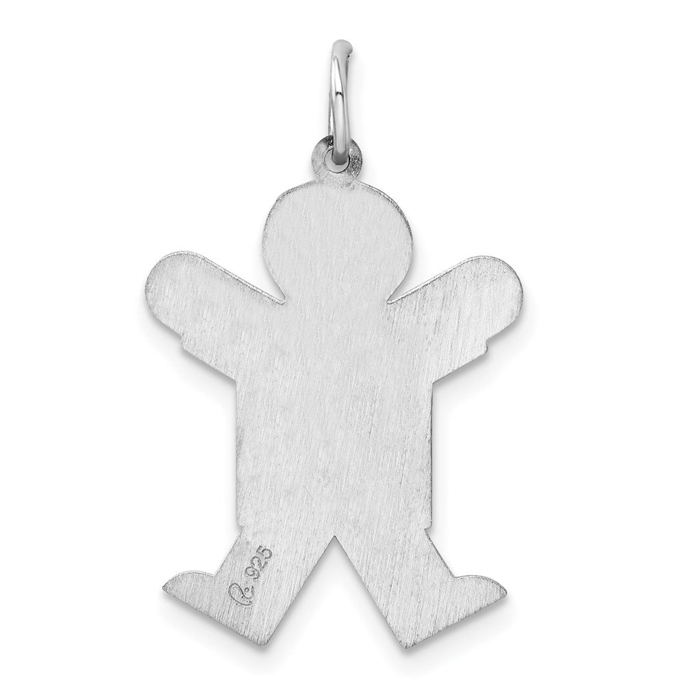 Sterling Silver Rhodium-plated Kid Charm