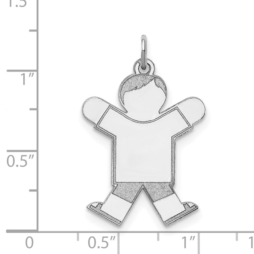 Sterling Silver Rhodium-plated Kid Charm