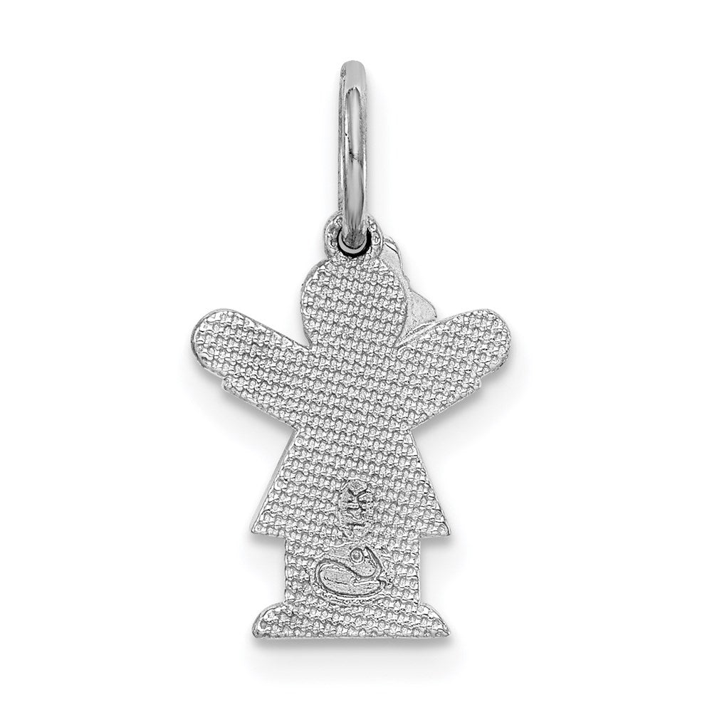 14k White Gold The Kids Mini Girl Love Charm