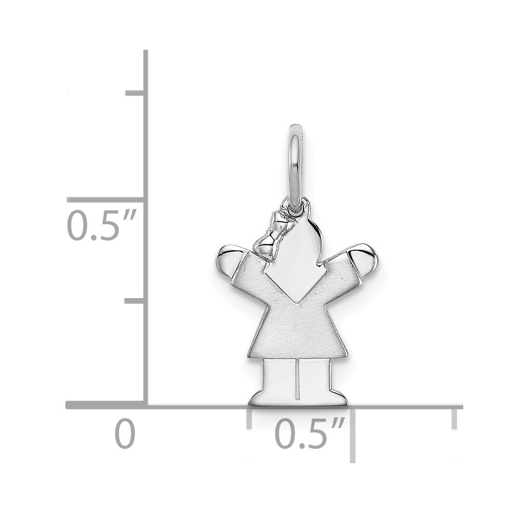 14k White Gold The Kids Mini Girl Love Charm