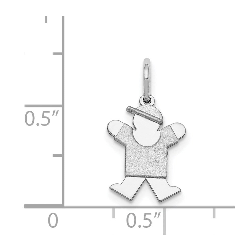 14k White Gold The Kids Mini Boy Joy Charm