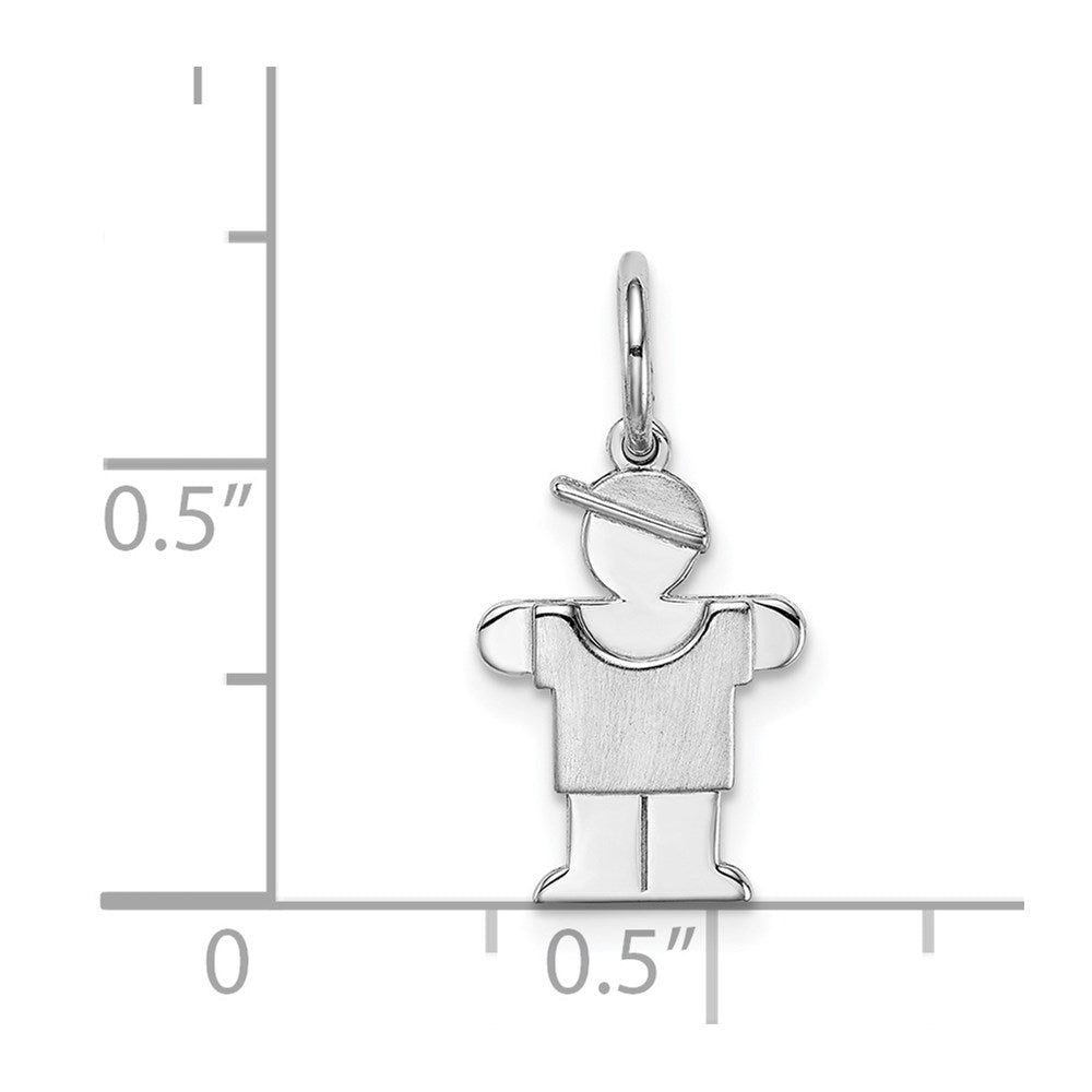 14k White Gold The Kids Mini Boy Hugs Charm
