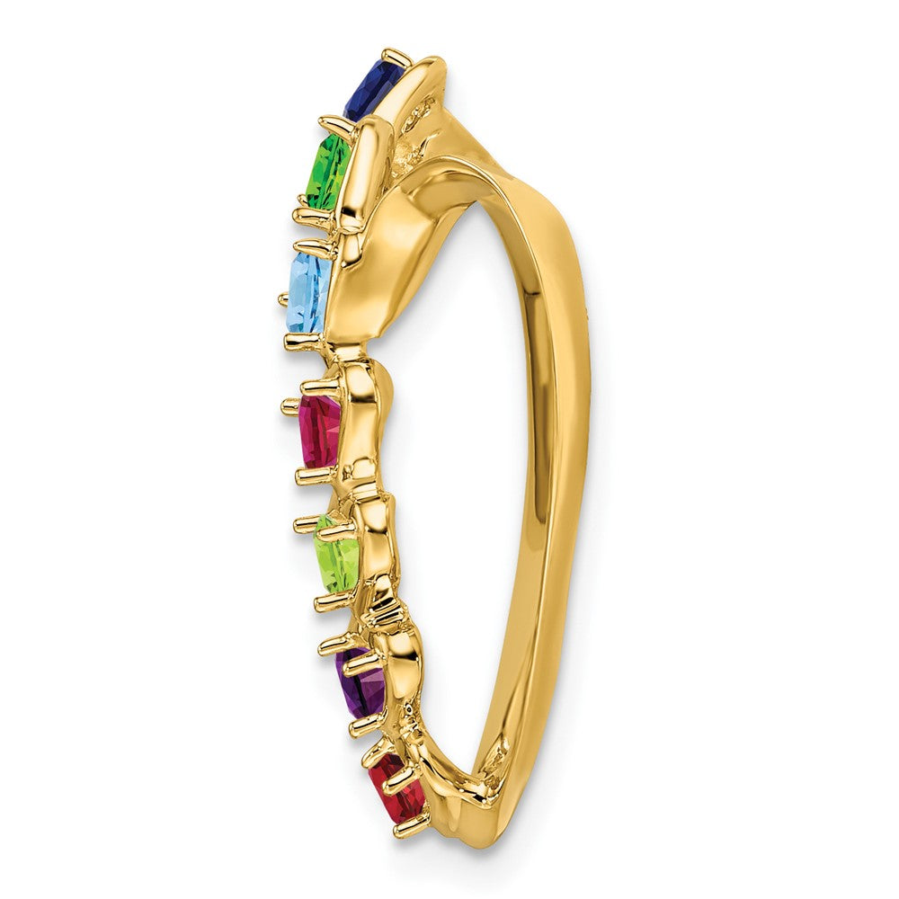 14k Polished 7-Stone Mothers Heart Slide Mounting