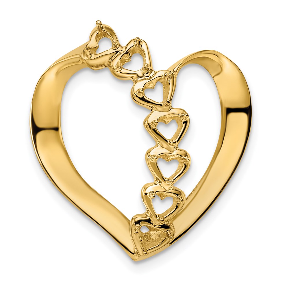 14k Polished 7-Stone Mothers Heart Slide Mounting