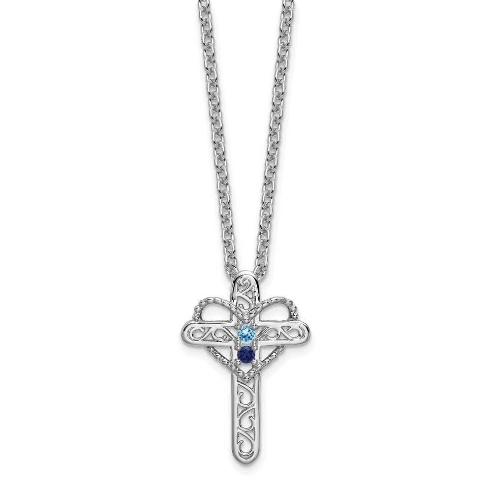 Sterling Silver Polished Rhodium-plated CZ Opening Wings & Heart Pendant