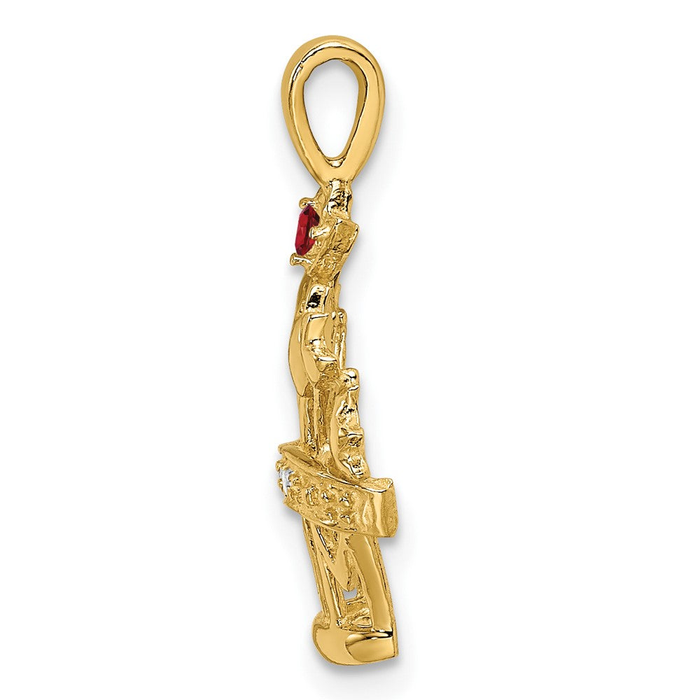 14k Polished 1-Stone Mothers Flowerpot Pendant Mounting