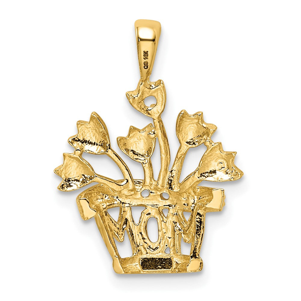 14k Polished 1-Stone Mothers Flowerpot Pendant Mounting