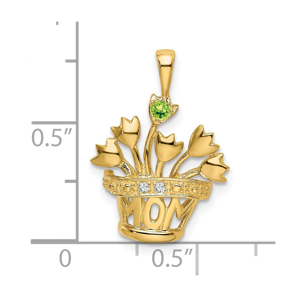 14k Polished 1-Stone Mothers Flowerpot Pendant Mounting