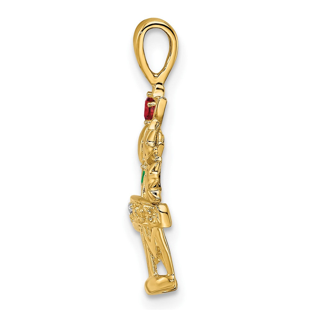 14k Polished 2-Stone Mothers Flowerpot Pendant Mounting