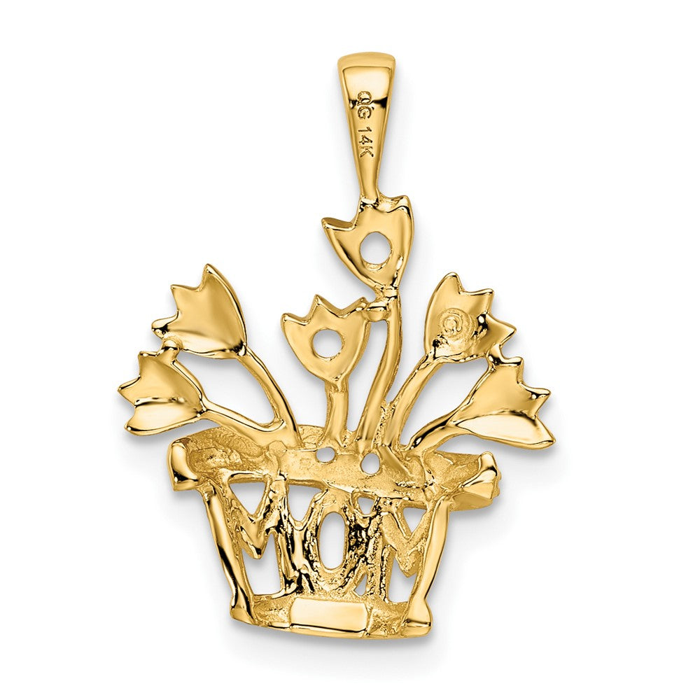 14k Polished 2-Stone Mothers Flowerpot Pendant Mounting