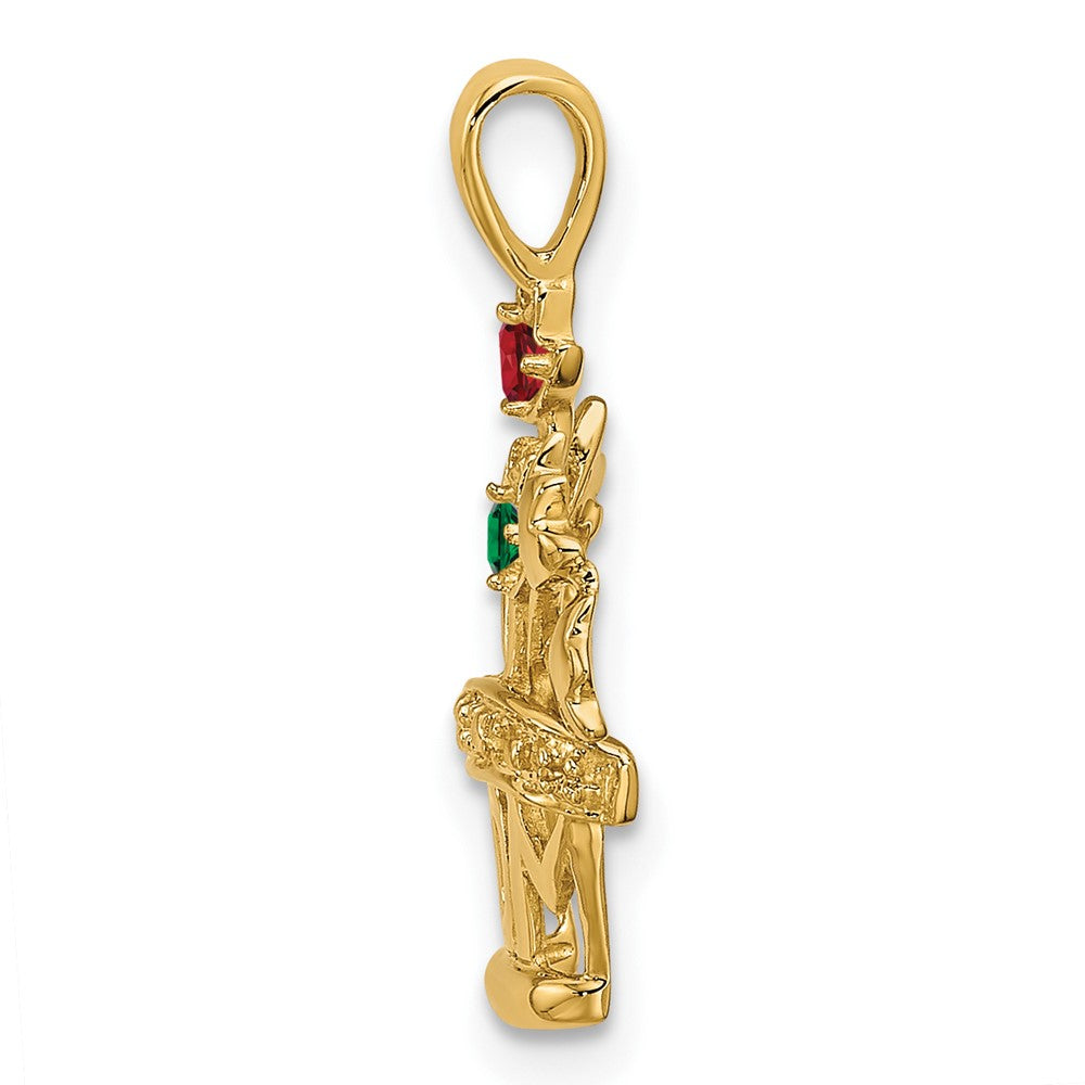 14k Polished 5-Stone Mothers Flowerpot Pendant Mounting