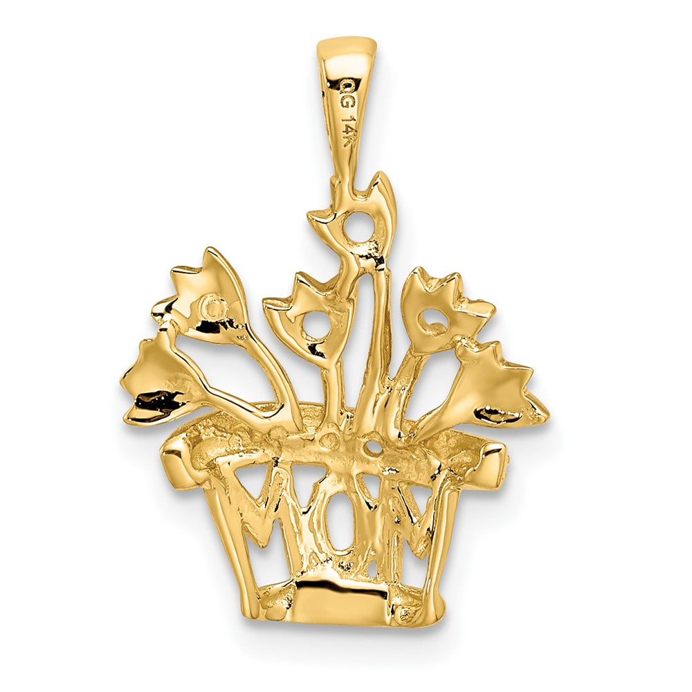 14k Polished 5-Stone Mothers Flowerpot Pendant Mounting