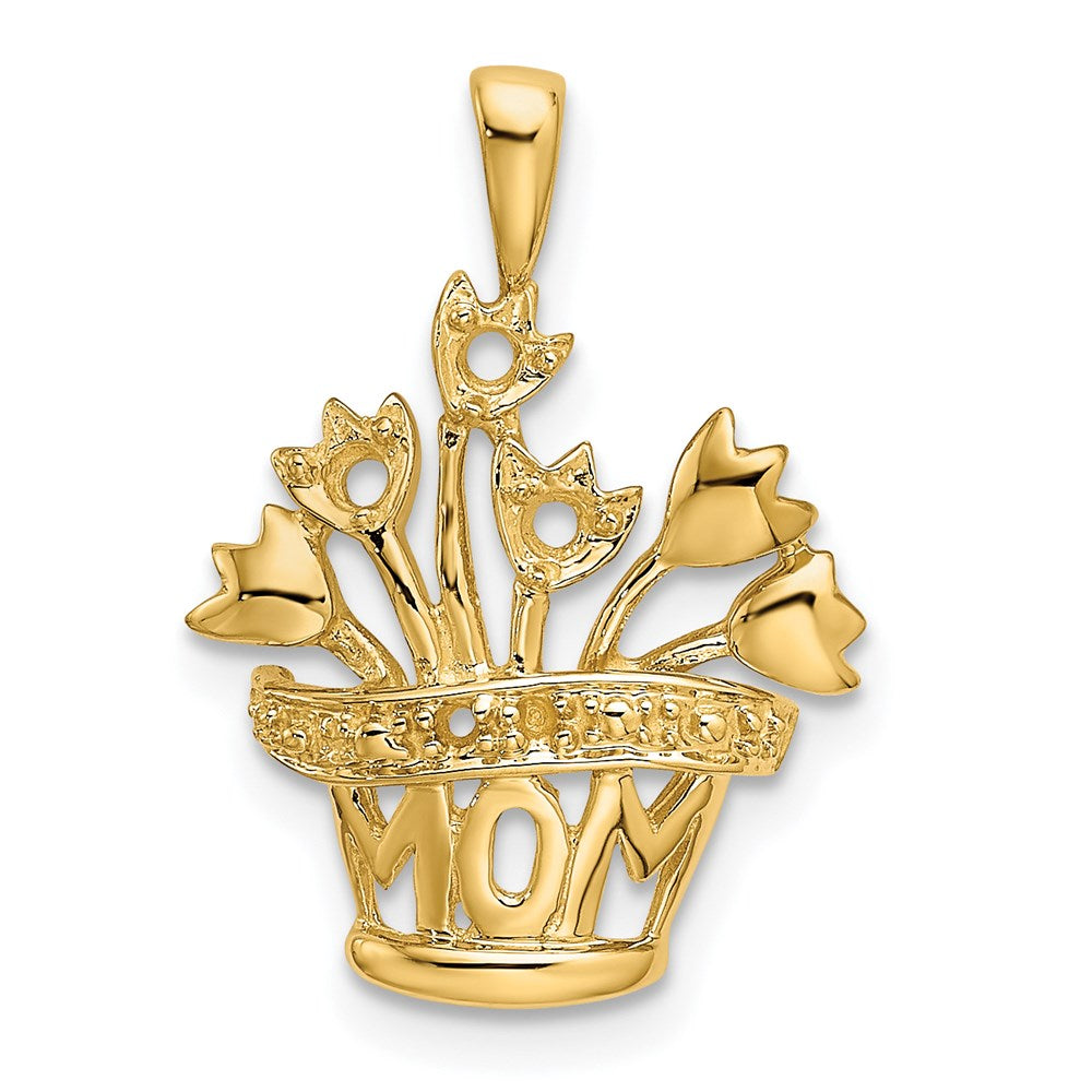 14k Polished 5-Stone Mothers Flowerpot Pendant Mounting