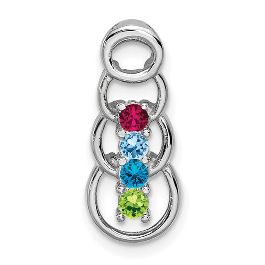 14k White Gold 4 Stone Family Pendant Mounting