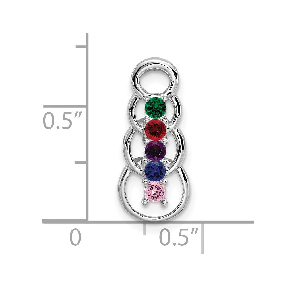 14k White Gold 5 Stone Family Pendant Mounting