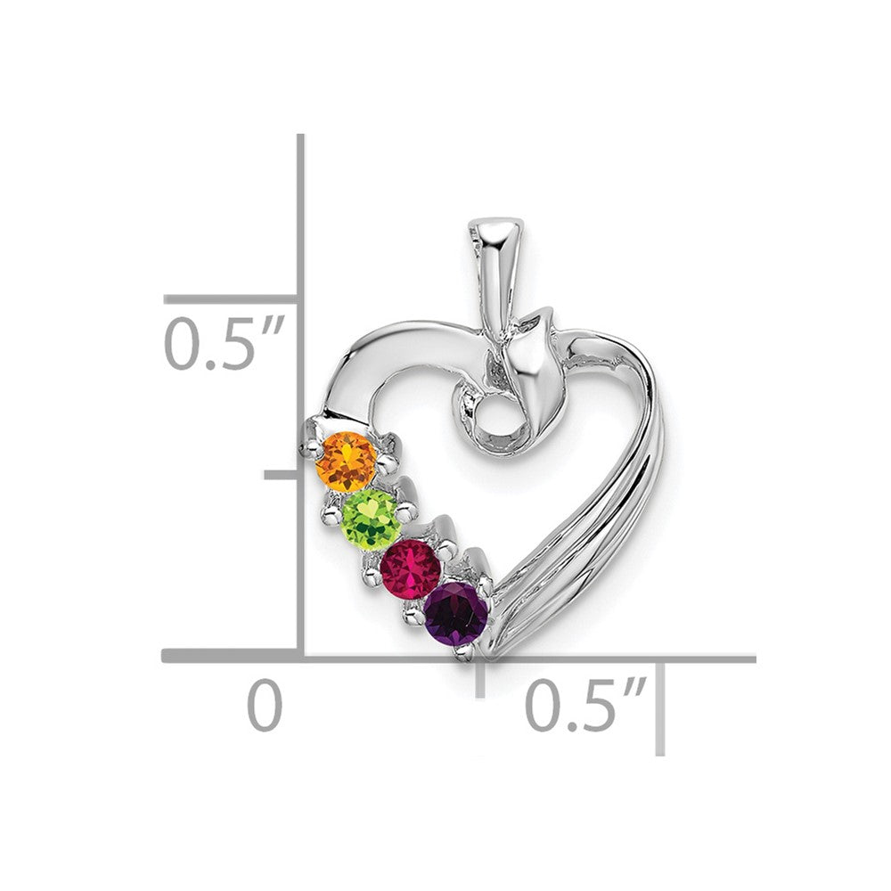 14k White Gold 4 Stone Family Pendant Mounting