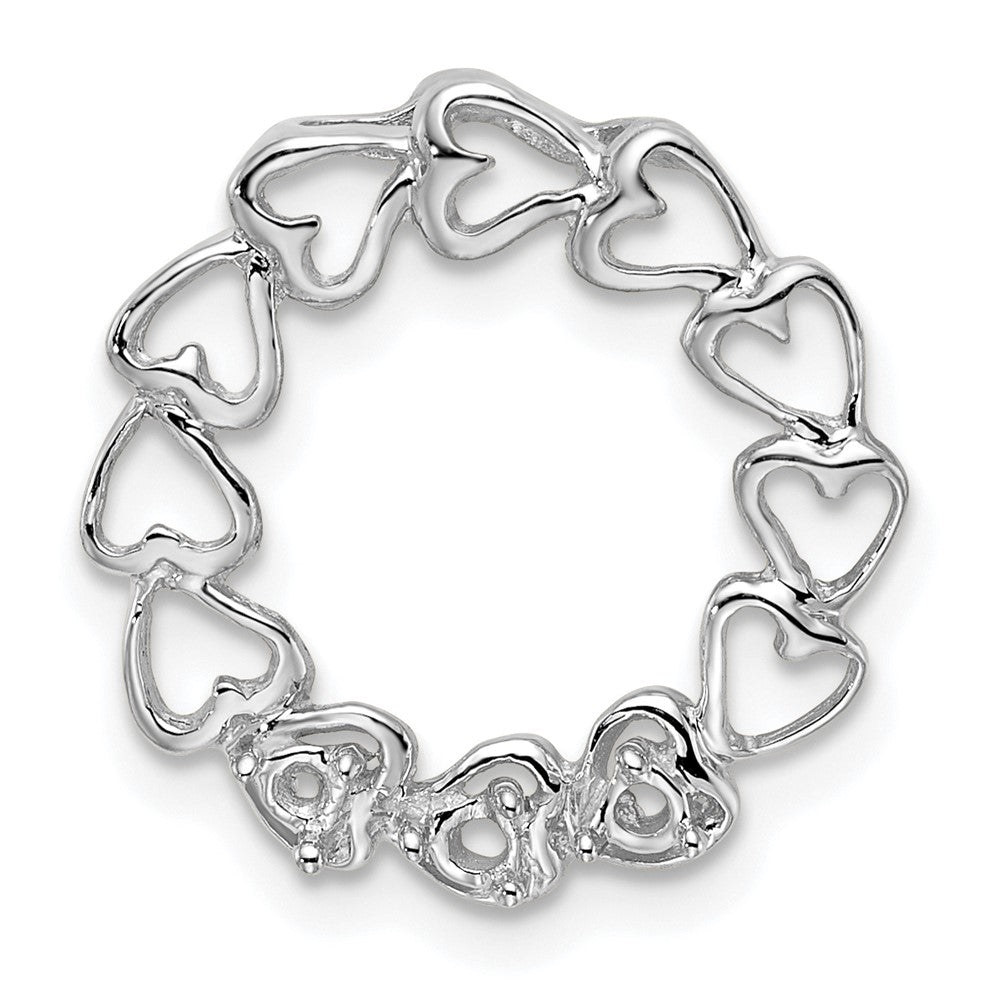 14k White Gold 3 Stone Family Pendant Mounting
