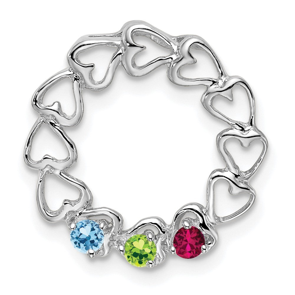 14k White Gold 3 Stone Family Pendant Mounting