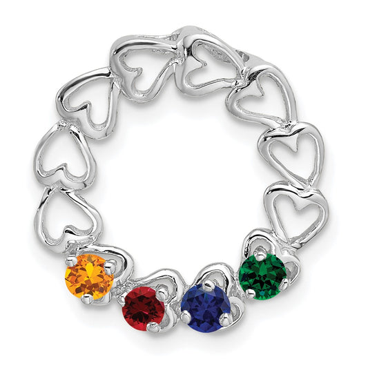 14k White Gold 4 Stone Family Pendant Mounting