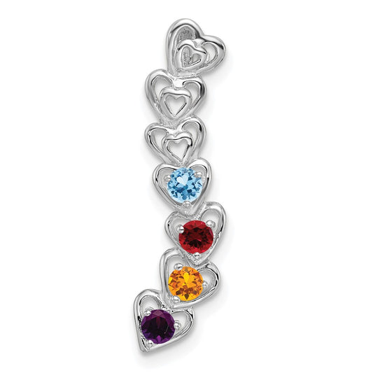 14k White Gold 4 Stone Family Pendant Mounting