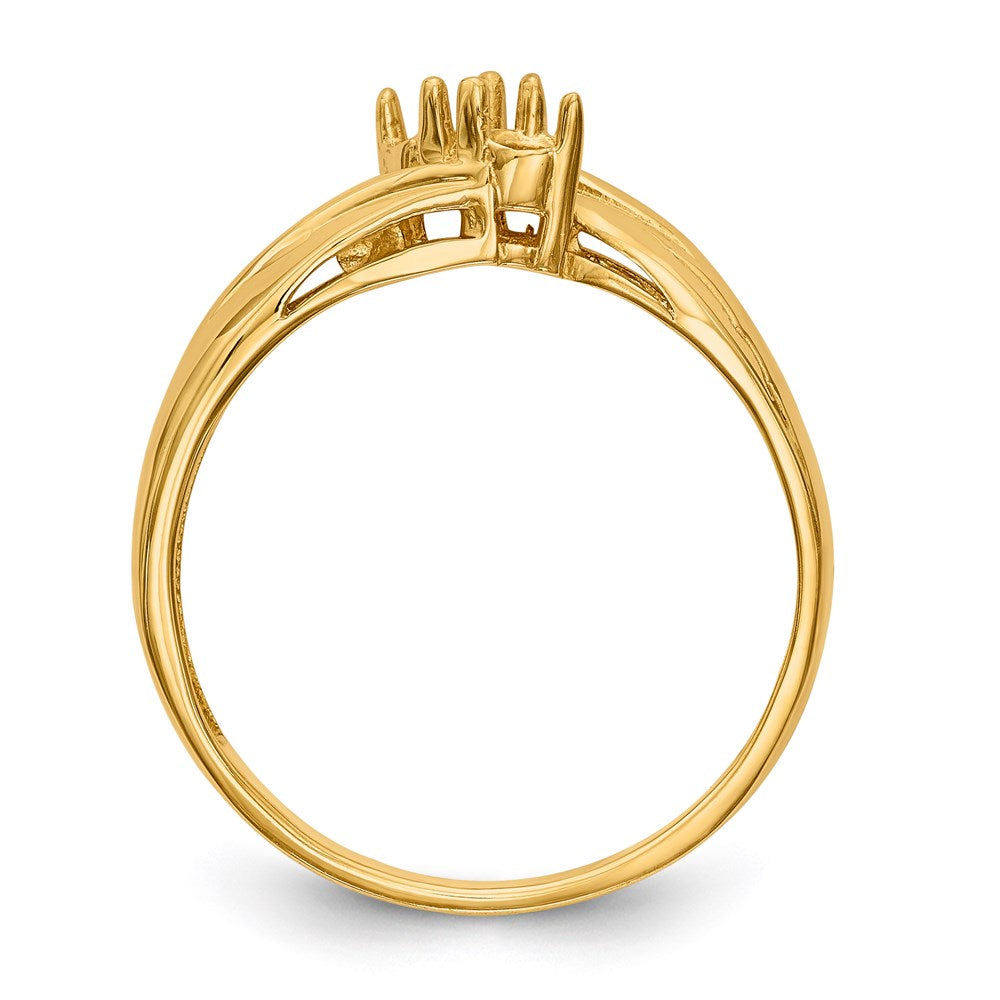 14k Polished 2-Stone Mothers Ring Mounting