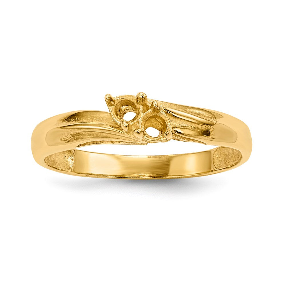 14k Polished 2-Stone Mothers Ring Mounting