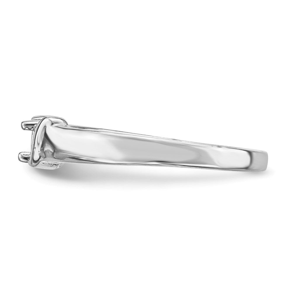 14k White Gold Polished 1-Stone Mothers Ring Mounting